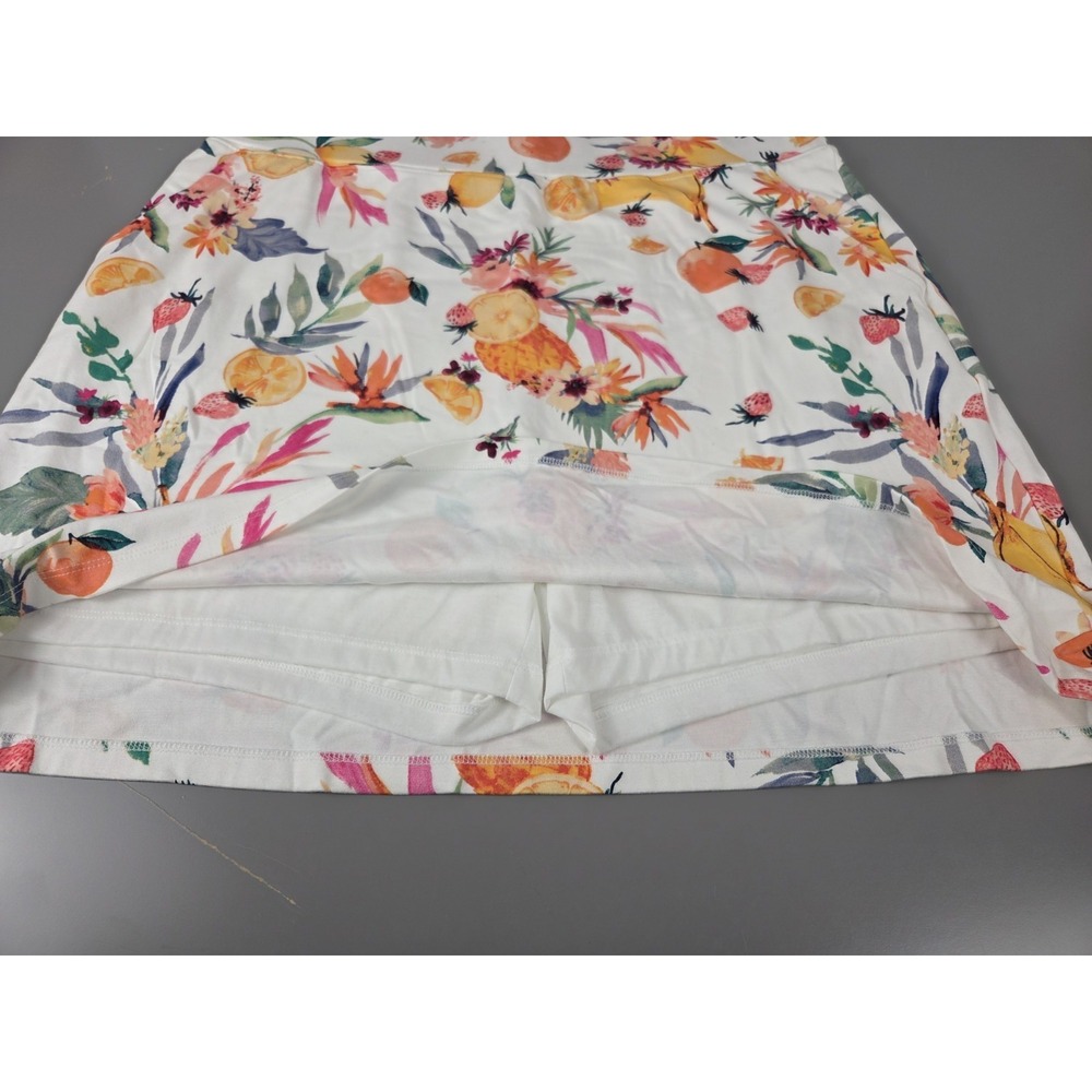 Denim & Co.Floral Citrus Tropical Skirt Shorts Underneath Sz L Skort - Picture 3 of 9